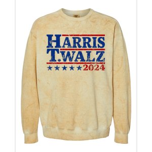 Harris Walz 2024 Funny Harris Walz Colorblast Crewneck Sweatshirt