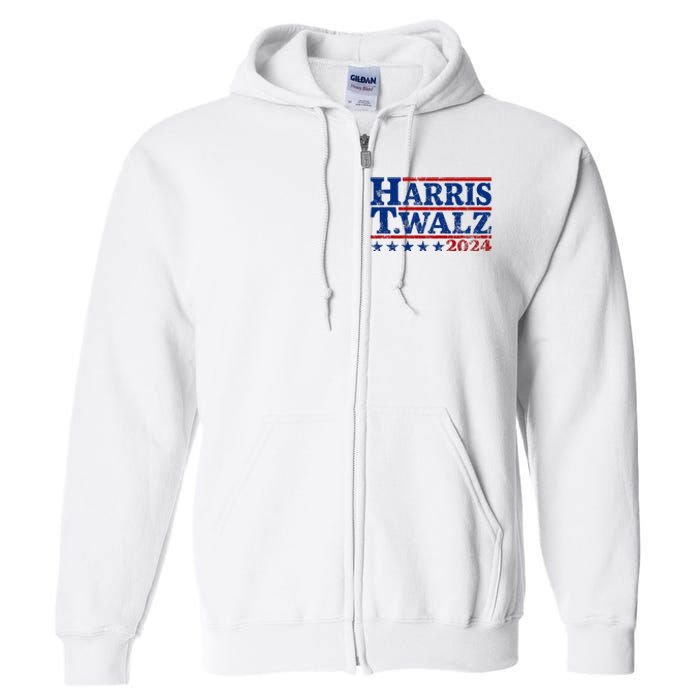 Harris Walz 2024 Funny Harris Walz Full Zip Hoodie