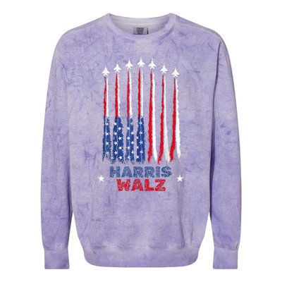 Harris Waltz 2024 Kamala Harris Vice President Retro Voting Colorblast Crewneck Sweatshirt