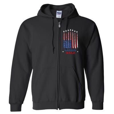 Harris Waltz 2024 Kamala Harris Vice President Retro Voting Full Zip Hoodie