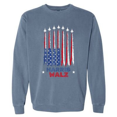 Harris Waltz 2024 Kamala Harris Vice President Retro Voting Garment-Dyed Sweatshirt