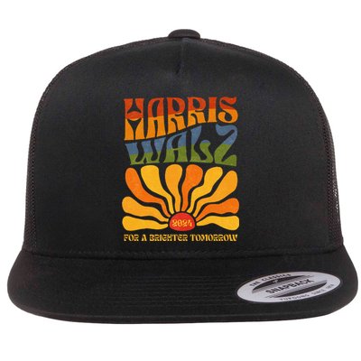 Harris Waltz 2024 For A Brighter Tomorrow Boho Aesthetic Flat Bill Trucker Hat