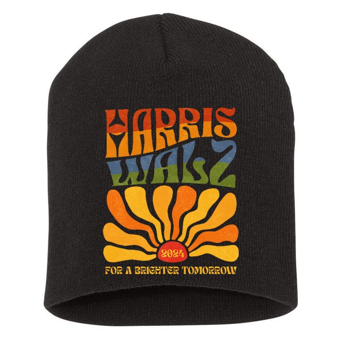 Harris Waltz 2024 For A Brighter Tomorrow Boho Aesthetic Short Acrylic Beanie