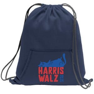 Harris Walz 2024 Cat Ladies For Kamala Sweatshirt Cinch Pack Bag