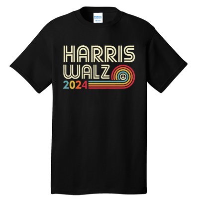 Harris Walz 2024 Fun Retro Style Peace Tall T-Shirt