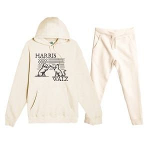 Harris Walz 2024 President American Flag Kamala Harris Waltz Premium Hooded Sweatsuit Set