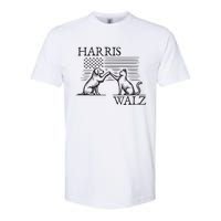 Harris Walz 2024 President American Flag Kamala Harris Waltz Softstyle CVC T-Shirt