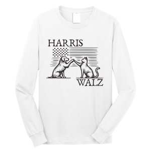 Harris Walz 2024 President American Flag Kamala Harris Waltz Long Sleeve Shirt