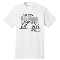 Harris Walz 2024 President American Flag Kamala Harris Waltz Tall T-Shirt