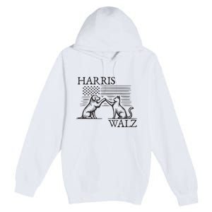 Harris Walz 2024 President American Flag Kamala Harris Waltz Premium Pullover Hoodie