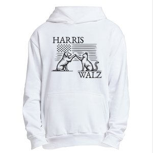 Harris Walz 2024 President American Flag Kamala Harris Waltz Urban Pullover Hoodie