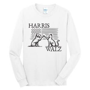 Harris Walz 2024 President American Flag Kamala Harris Waltz Tall Long Sleeve T-Shirt