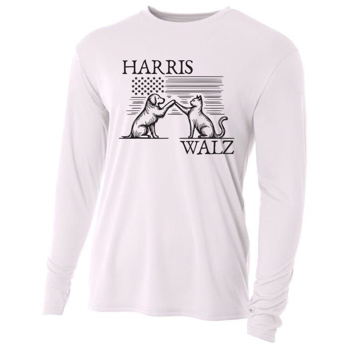 Harris Walz 2024 President American Flag Kamala Harris Waltz Cooling Performance Long Sleeve Crew