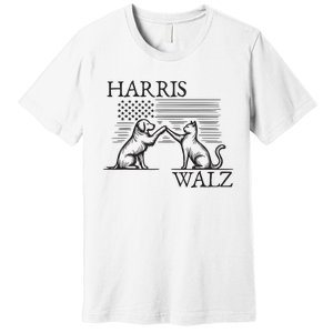 Harris Walz 2024 President American Flag Kamala Harris Waltz Premium T-Shirt