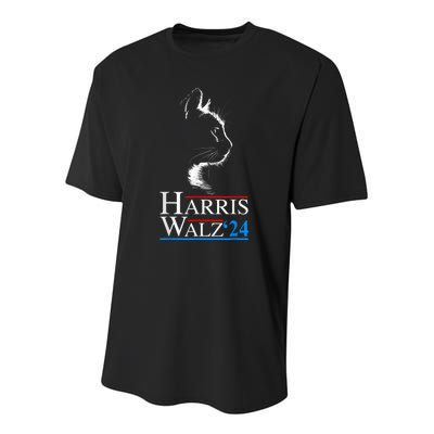 Harris Waltz 2024 Cat Election Kamala Harris Tim Walz 2024 Youth Performance Sprint T-Shirt