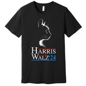 Harris Waltz 2024 Cat Election Kamala Harris Tim Walz 2024 Premium T-Shirt