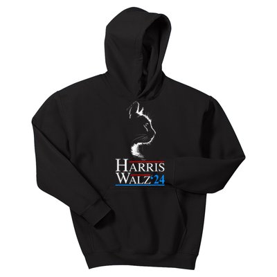 Harris Waltz 2024 Cat Election Kamala Harris Tim Walz 2024 Kids Hoodie