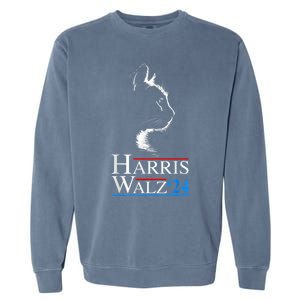 Harris Waltz 2024 Cat Election Kamala Harris Tim Walz 2024 Garment-Dyed Sweatshirt