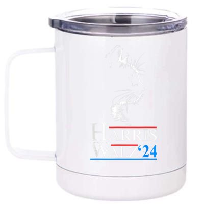 Harris Waltz 2024 Cat Election Kamala Harris Tim Walz 2024 12 oz Stainless Steel Tumbler Cup