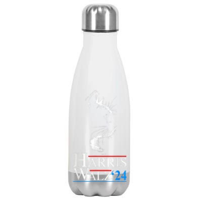 Harris Waltz 2024 Cat Election Kamala Harris Tim Walz 2024 Stainless Steel Insulated Water Bottle