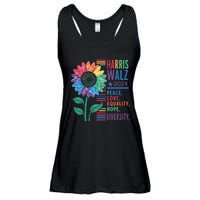 Harris Walz 2024 Peace Love Equality Hope Ladies Essential Flowy Tank