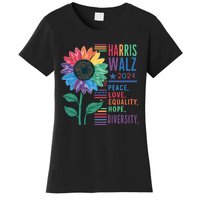 Harris Walz 2024 Peace Love Equality Hope Women's T-Shirt