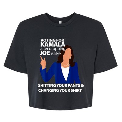 Harris Walz 2024 Voting For Kamala After Dropping Joe Is Like Shitting Gift Bella+Canvas Jersey Crop Tee