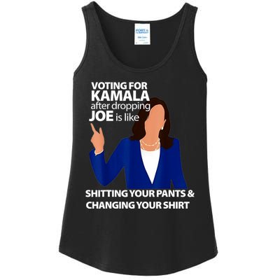 Harris Walz 2024 Voting For Kamala After Dropping Joe Is Like Shitting Gift Ladies Essential Tank