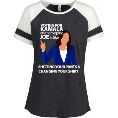 Harris Walz 2024 Voting For Kamala After Dropping Joe Is Like Shitting Gift Enza Ladies Jersey Colorblock Tee