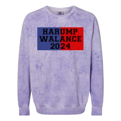 Harump Walance 2024 Harris Trump Walz Vance Funny 2024 Colorblast Crewneck Sweatshirt