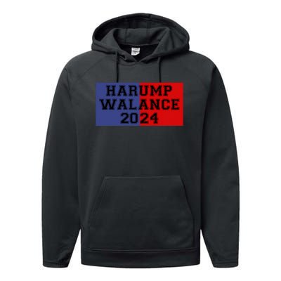 Harump Walance 2024 Harris Trump Walz Vance Funny 2024 Performance Fleece Hoodie