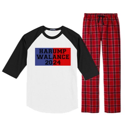 Harump Walance 2024 Harris Trump Walz Vance Funny 2024 Raglan Sleeve Pajama Set