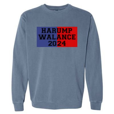 Harump Walance 2024 Harris Trump Walz Vance Funny 2024 Garment-Dyed Sweatshirt