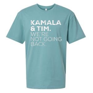 Harris Walz 2024 Kamala & Tim WeRe Not Going Back Sueded Cloud Jersey T-Shirt