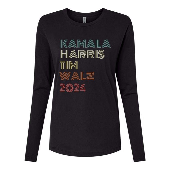 Harris Walz 2024 Kamala Harris Tim Walz Waltz Vintage Style Womens Cotton Relaxed Long Sleeve T-Shirt