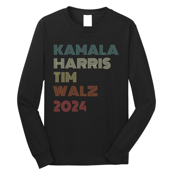 Harris Walz 2024 Kamala Harris Tim Walz Waltz Vintage Style Long Sleeve Shirt