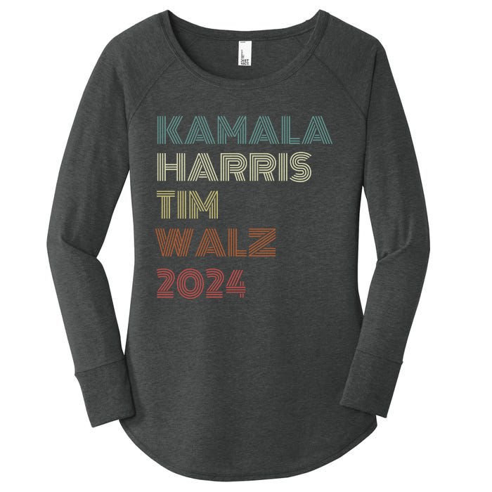 Harris Walz 2024 Kamala Harris Tim Walz Waltz Vintage Style Women's Perfect Tri Tunic Long Sleeve Shirt