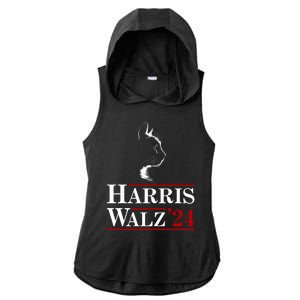 Harris Walz 2024 Cat Election Tim Kamala Ladies PosiCharge Tri-Blend Wicking Draft Hoodie Tank