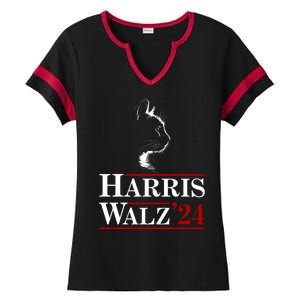 Harris Walz 2024 Cat Election Tim Kamala Ladies Halftime Notch Neck Tee