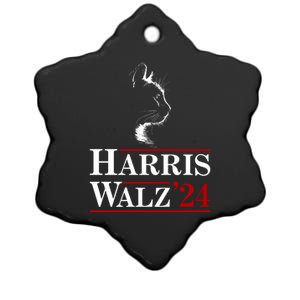 Harris Walz 2024 Cat Election Tim Kamala Ceramic Star Ornament