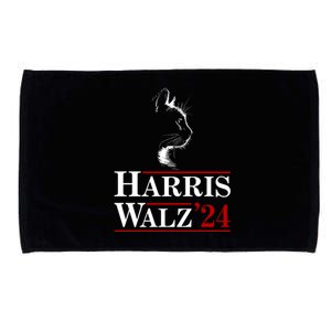 Harris Walz 2024 Cat Election Tim Kamala Microfiber Hand Towel