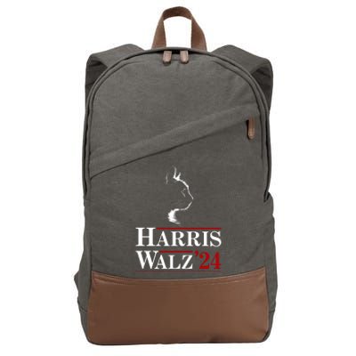 Harris Walz 2024 Cat Election Tim Kamala Cotton Canvas Backpack