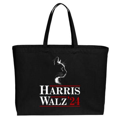 Harris Walz 2024 Cat Election Tim Kamala Cotton Canvas Jumbo Tote