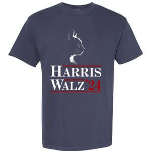 Harris Walz 2024 Cat Election Tim Kamala Garment-Dyed Heavyweight T-Shirt