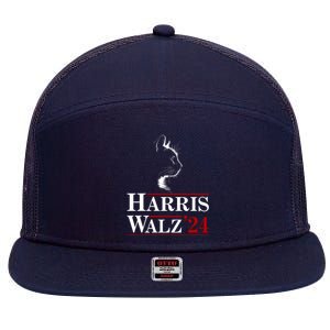 Harris Walz 2024 Cat Election Tim Kamala 7 Panel Mesh Trucker Snapback Hat