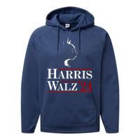 Harris Walz 2024 Cat Election Tim Kamala Performance Fleece Hoodie