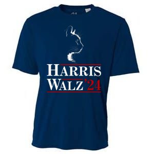 Harris Walz 2024 Cat Election Tim Kamala Cooling Performance Crew T-Shirt