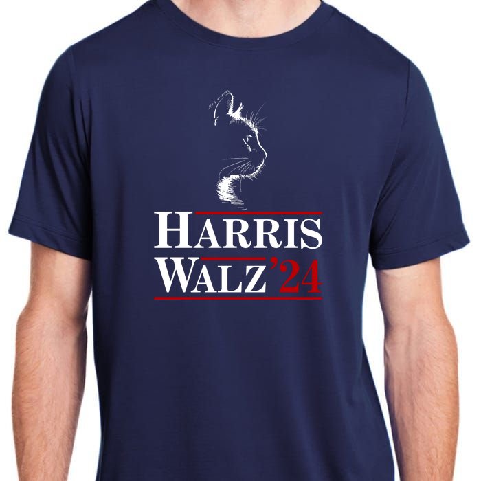 Harris Walz 2024 Cat Election Tim Kamala Adult ChromaSoft Performance T-Shirt