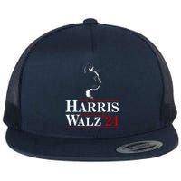 Harris Walz 2024 Cat Election Tim Kamala Flat Bill Trucker Hat