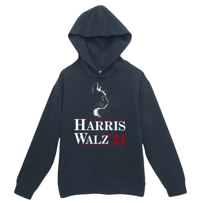 Harris Walz 2024 Cat Election Tim Kamala Urban Pullover Hoodie